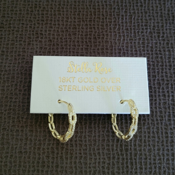 ✨️HP✨️Stella Rose🌹Gold💛 Chain🔗 Link Hoop Earrings - Picture 14 of 14